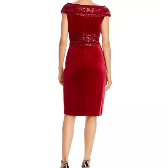 Tadashi Shoji Midnight Blue Velvet Midi Dress - Picture 6 of 7